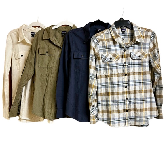 Patagonia Tops - Patagonia Set of 4 Women’s Flannel Long Sleeve Shirts Organic Cotton - Size XS